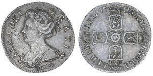 1 Sixpence / 6 Penny Kingdom of Great Britain (1707-1801) Silver Anne, Queen of Great Britain (1665-1714)