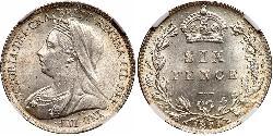 1 Sixpence / 6 Penny United Kingdom of Great Britain and Ireland (1801-1922) Silver Victoria (1819 - 1901)