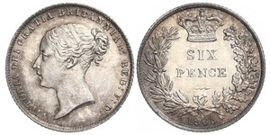 1 Sixpence / 6 Penny United Kingdom of Great Britain and Ireland (1801-1922) Silver Victoria (1819 - 1901)