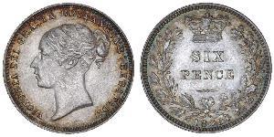 1 Sixpence / 6 Penny United Kingdom of Great Britain and Ireland (1801-1922) Silver Victoria (1819 - 1901)