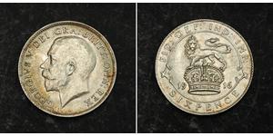 1 Sixpence / 6 Penny United Kingdom of Great Britain and Ireland (1801-1922) Silver George V of the United Kingdom (1865-1936)