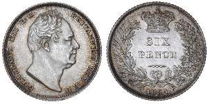 1 Sixpence / 6 Penny United Kingdom of Great Britain and Ireland (1801-1922) Silver William IV (1765-1837)