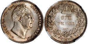 1 Sixpence / 6 Penny United Kingdom of Great Britain and Ireland (1801-1922) Silver William IV (1765-1837)