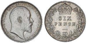 1 Sixpence / 6 Penny United Kingdom of Great Britain and Ireland (1801-1922) Silver Edward VII (1841-1910)