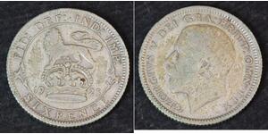 1 Sixpence / 6 Penny United Kingdom of Great Britain and Ireland (1801-1922) Silver George V of the United Kingdom (1865-1936)