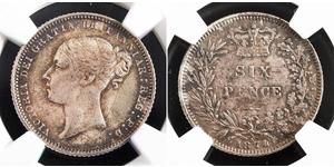 1 Sixpence / 6 Penny United Kingdom of Great Britain and Ireland (1801-1922) Silver Victoria (1819 - 1901)