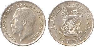 1 Sixpence / 6 Penny United Kingdom of Great Britain and Ireland (1801-1922) Silver George V of the United Kingdom (1865-1936)