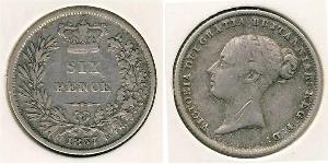 1 Sixpence / 6 Penny United Kingdom of Great Britain and Ireland (1801-1922) Silver Victoria (1819 - 1901)