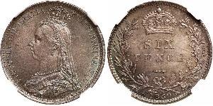 1 Sixpence / 6 Penny United Kingdom of Great Britain and Ireland (1801-1922) Silver Victoria (1819 - 1901)