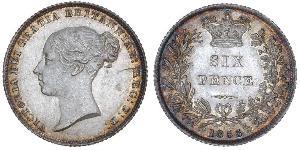 1 Sixpence / 6 Penny United Kingdom of Great Britain and Ireland (1801-1922) Silver Victoria (1819 - 1901)