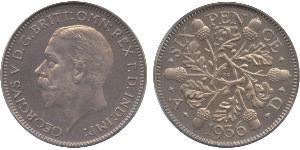 1 Sixpence / 6 Penny United Kingdom (1922-) 銀 乔治五世  (1865-1936)