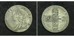 1 Sixpence / 6 Penny 大不列顛王國 (1707 - 1800) 銀 乔治二世 (大不列颠) (1683 - 1760)