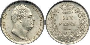 1 Sixpence / 6 Penny 大不列颠及爱尔兰联合王国 (1801 - 1922) 銀 威廉四世 (英國)