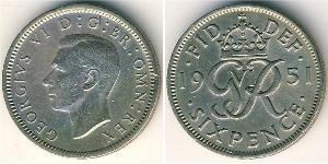 1 Sixpence / 6 Penny United Kingdom (1922-) 銅/镍 乔治五世  (1865-1936)