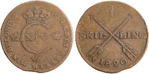 1 Skilling United Kingdoms of Sweden and Norway (1814-1905) Медь 
