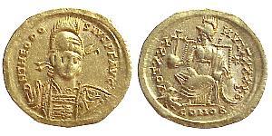1 Solidus Byzantinisches Reich (330-1453) Gold Theodosius II (401-450)