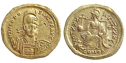1 Solidus Byzantinisches Reich (330-1453) Gold Theodosius II (401-450)