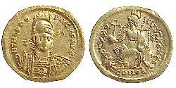 1 Solidus Empire byzantin (330-1453) Or Théodose II (401-450)