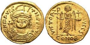 1 Solidus Imperio bizantino (330-1453) Oro Mauricio Tiberio (539-602)