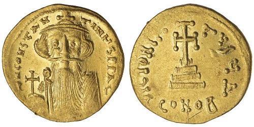 1 Solidus Imperio bizantino (330-1453) Oro Constans II (630-668)