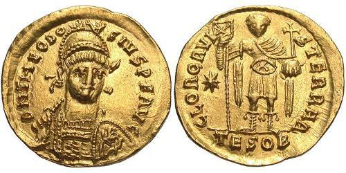 1 Solidus Візантійська імперія (330-1453) Золото Феодосій II (401-450)