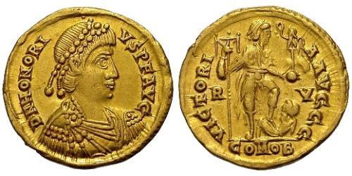 1 Solidus Западная Римская империя (285-476) Золото Гонорий (384-423)