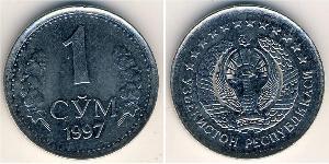 1 Som Uzbekistán (1991 - ) Níquel/Acero 