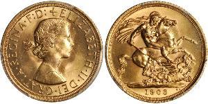 1 Sovereign United Kingdom (1922-) Gold Elizabeth II (1926-2022)
