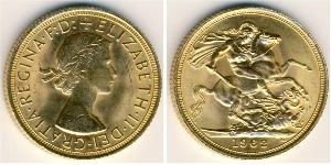 1 Sovereign United Kingdom (1922-) Gold Elizabeth II (1926-2022)