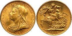 1 Sovereign United Kingdom of Great Britain and Ireland (1801-1922) Gold Victoria (1819 - 1901)