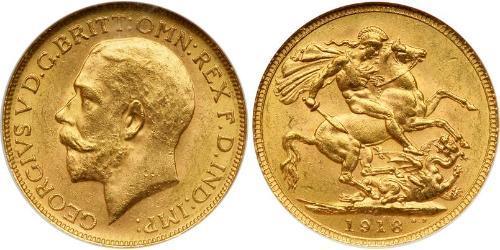 1 Sovereign United Kingdom of Great Britain and Ireland (1801-1922) Gold George V of the United Kingdom (1865-1936)