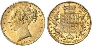 1 Sovereign Vereinigtes Königreich von Großbritannien und Irland (1801-1922) Gold Victoria (1819 - 1901)