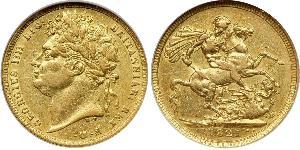 1 Sovereign Vereinigtes Königreich von Großbritannien und Irland (1801-1922) Gold Georg IV (1762-1830)