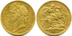 1 Sovereign Vereinigtes Königreich von Großbritannien und Irland (1801-1922) Gold Georg IV (1762-1830)