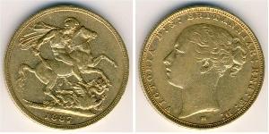 1 Sovereign Vereinigtes Königreich von Großbritannien und Irland (1801-1922) Gold Victoria (1819 - 1901)