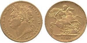 1 Sovereign Vereinigtes Königreich von Großbritannien und Irland (1801-1922) Gold Georg IV (1762-1830)