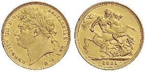 1 Sovereign Vereinigtes Königreich von Großbritannien und Irland (1801-1922) Gold Georg IV (1762-1830)