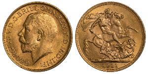 1 Sovereign Vereinigtes Königreich von Großbritannien und Irland (1801-1922) Gold George V (1865-1936)