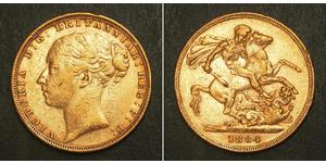 1 Sovereign Vereinigtes Königreich von Großbritannien und Irland (1801-1922) Gold Victoria (1819 - 1901)