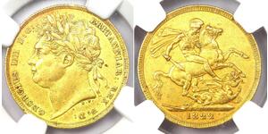 1 Sovereign Vereinigtes Königreich von Großbritannien und Irland (1801-1922) Gold Georg IV (1762-1830)