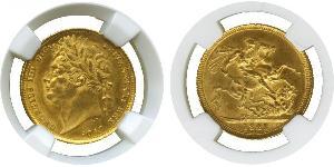 1 Sovereign Vereinigtes Königreich von Großbritannien und Irland (1801-1922) Gold Georg IV (1762-1830)