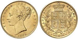 1 Sovereign Vereinigtes Königreich von Großbritannien und Irland (1801-1922) Gold Victoria (1819 - 1901)