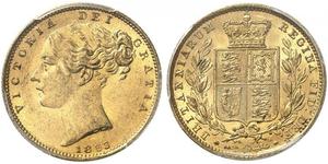 1 Sovereign Vereinigtes Königreich von Großbritannien und Irland (1801-1922) Gold Victoria (1819 - 1901)