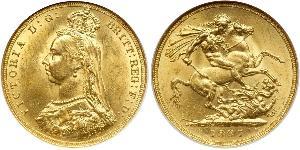 1 Sovereign Vereinigtes Königreich von Großbritannien und Irland (1801-1922) Gold Victoria (1819 - 1901)