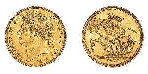 1 Sovereign Vereinigtes Königreich von Großbritannien und Irland (1801-1922) Gold Georg IV (1762-1830)