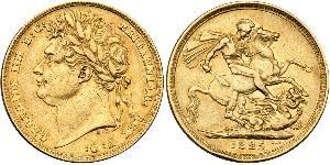 1 Sovereign Vereinigtes Königreich von Großbritannien und Irland (1801-1922) Gold Georg IV (1762-1830)