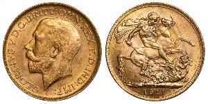 1 Sovereign Vereinigtes Königreich von Großbritannien und Irland (1801-1922) Gold George V (1865-1936)