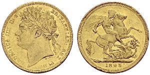 1 Sovereign Vereinigtes Königreich von Großbritannien und Irland (1801-1922) Gold Georg IV (1762-1830)