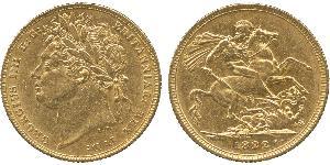 1 Sovereign Vereinigtes Königreich von Großbritannien und Irland (1801-1922) Gold Georg IV (1762-1830)