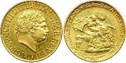 1 Sovereign Vereinigtes Königreich von Großbritannien und Irland (1801-1922) / Vereinigtes Königreich Gold Georg III (1738-1820)